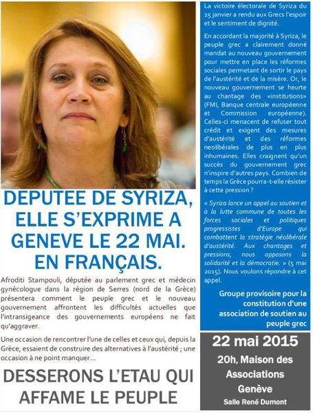 Députée grecque à Genève - 22 mai