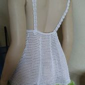 Nuisette blanche création au crochet 100% coton avec bordure en polyester | Création vêtements | Martinique | PHANTEZI