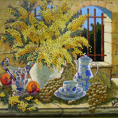 Les fleurs par les grands peintres - Gérard Michel - mimosa