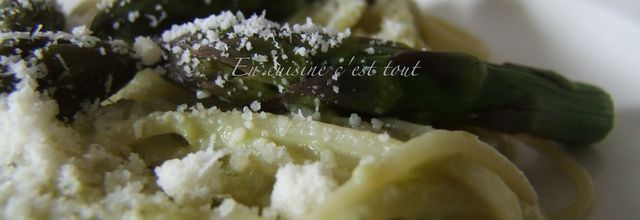 Spaghetti à la crème d'asperges vertes