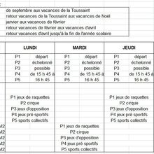 Planning des TAP 2015-2016