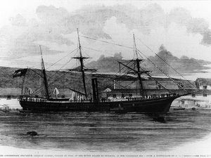 à Gauche le CSS Robert Lee (centre historique de la marine, USA ), à droite le CSS Sumter et le Banshee (musée national de Liverpool)