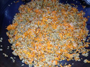 Galette de quinoa aux carottes et au fromage