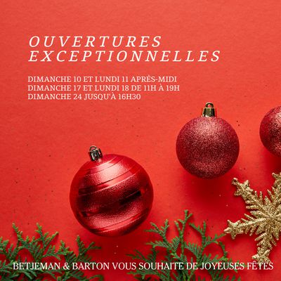 Ouvertures exceptionnelles en décembre