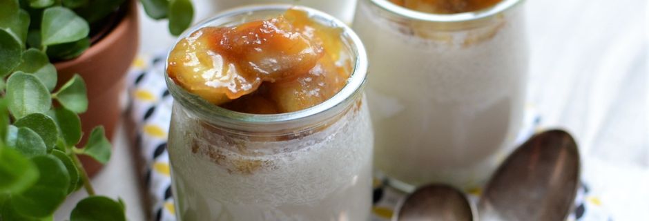 Panna cotta lait de coco et banane