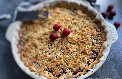 Tarte sablée aux cerises façon crumble streusel