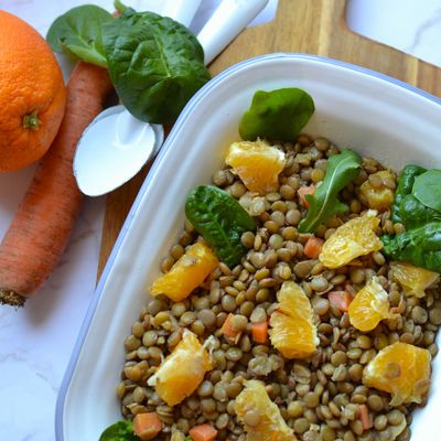 Salade de lentilles brunes à l'orange #végétarien