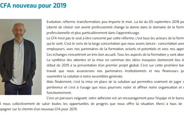 La lettre d'info du CFA - N° 6 : Décembre 2018