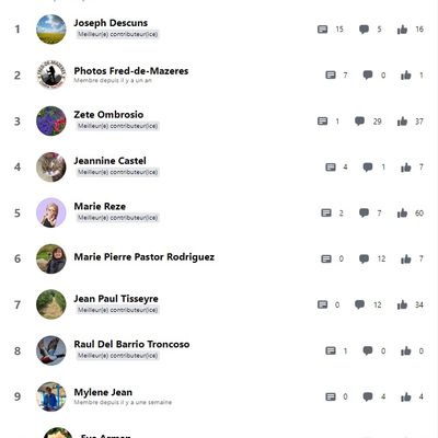 LES PRINCIPAUX CONTRIBUTEURS SUR LE GROUPE FACEBOOK JUILLET 2024...