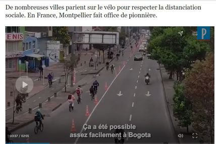 Avant le déconfinement progressif  du 11 mai , un nouveau concept semble émerger : "la piste cyclable coronavirus" ! 