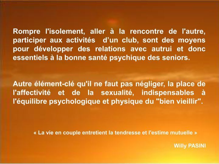 SENESCENCE et SEXUALITE