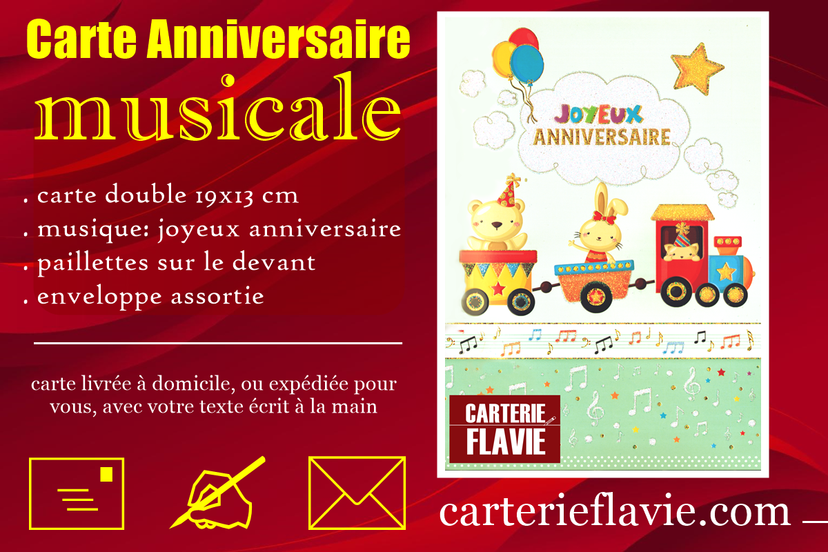 Suggestion de Flavie pour un prochain anniversaire 🙂, avec cette carte musicale pour enfant