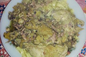 La fricassée de poulet "grand-mère" aux tagliatelles