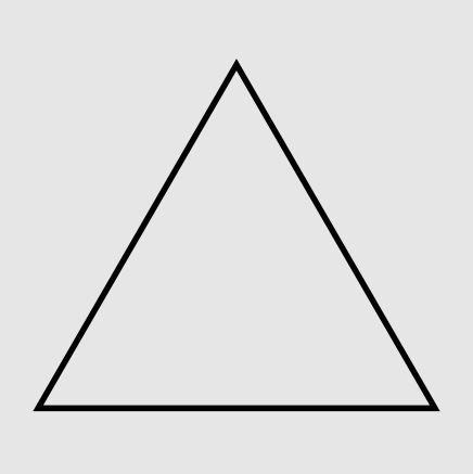 placez les objets en triangle équilatéral