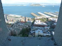 La Coit Tower, Christophe Colomb, et la vue du haut de la tour