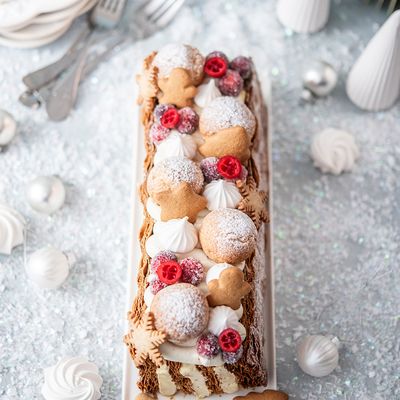 Bûche mille-feuille vanille caramel