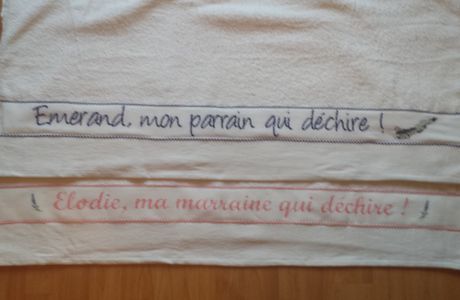 Draps de bain "parrain/marraine"...