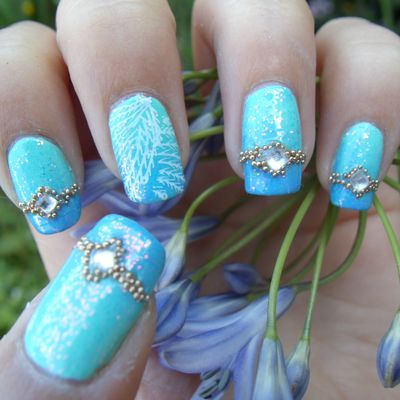 Nail Art - Dégradé et pierres précieuses