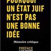 RECENSION du livre d'Ofra YESHUA-LYTH - Pourquoi un État juif n’est pas une bonne idée. Préface d’Ilan PAPPE. Ed. Scribest