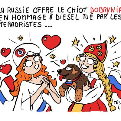 La Russie offre le chiot Dobrynia en hommage à Diesel tué par les terroristes...