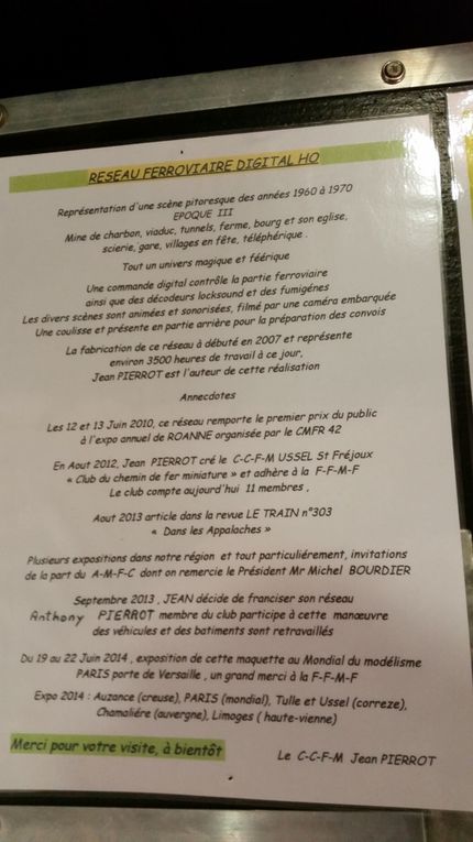 Reseau HO d'USSEL suite à notre expo du Noeud ferroviaire-03 à St-Germain des fossés 16-17 mai 2015