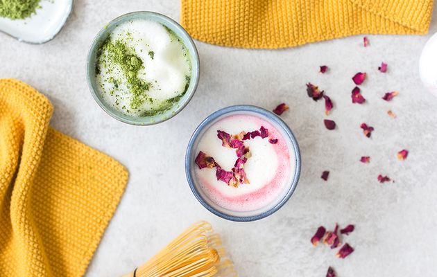 Matcha latte & Pink latte