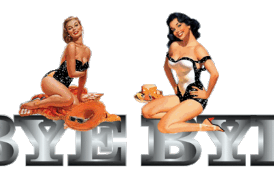 Bye Bye - Femmes - Sexy - Pin-up - Gif scintillant - Gratuit