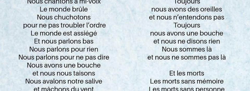 Les Morts Ne Demandent Plus Rien. Un poème de Michele Marcellin Voltaire.