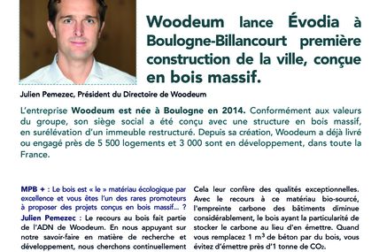  Woodeum lance Évodia, première construction en bois massif à Boulogne-Billancourt