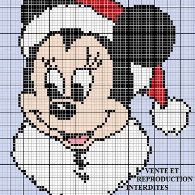 Grille gratuite point de croix : Minnie Noel