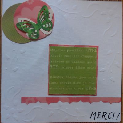 Carte blanche, rose et verte