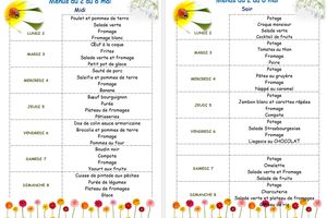 MENUS DE LA SEMAINE