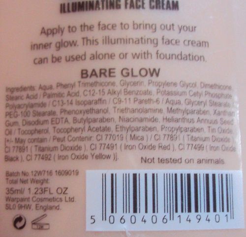 Glow Guru illuminating face cream de W7 (teinte bare glow)