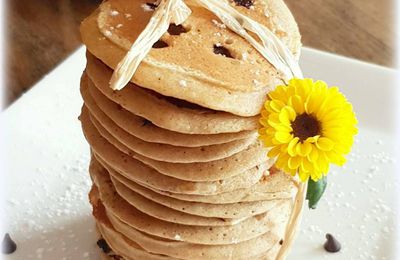 Pancake moelleux aux pépites de chocolat 