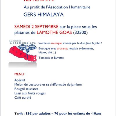 Repas solidaire le 2 septembre 2023