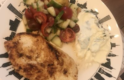 Poulet au skyr et salade d’été 