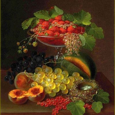 Fruits d'été par les peintres -  George E. Forster (1817-1896) fruits d'été