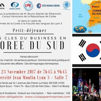 Petit-déjeuner Corée du Sud - Université Lyon 3 le 23/11/2017