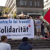 Stuttgart : Action de solidarité avec les grèves en France