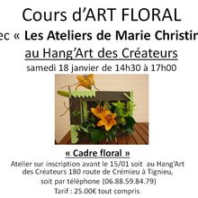 Atelier ART FLORAL samedi 18 janvier