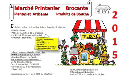 Marché Printanier/ Brocante du 19 Avril 2015