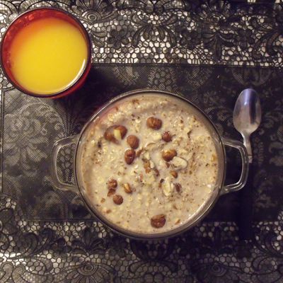 Porridge noisettes et cannelle