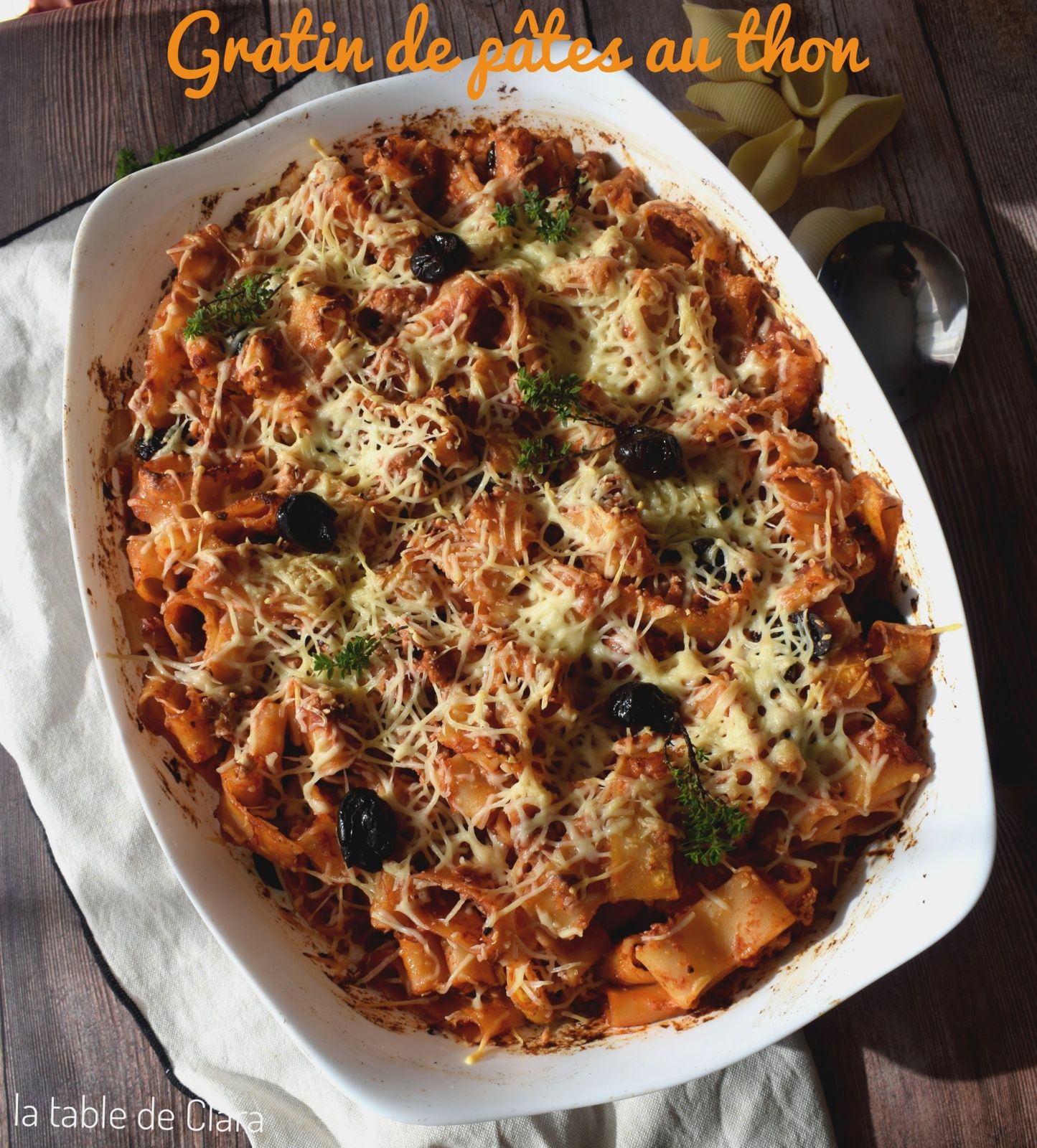 Gratin pâtes thon