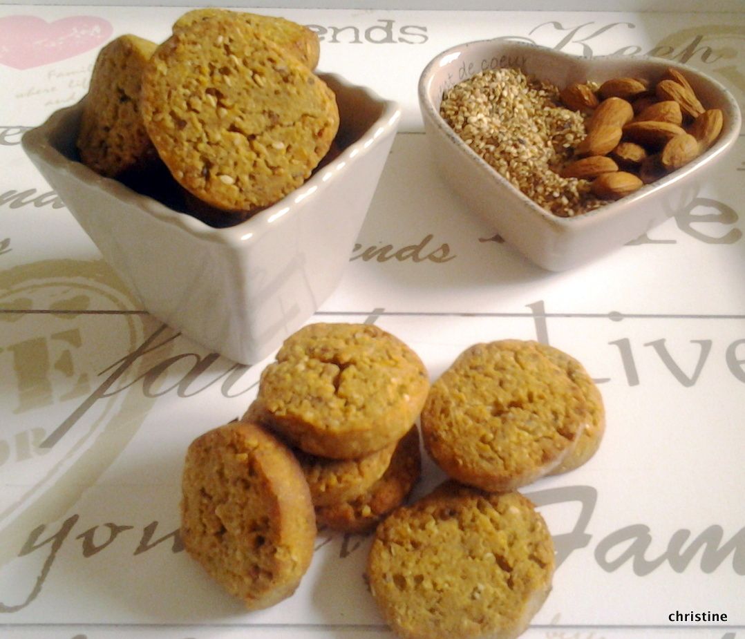 Biscuits amandes- sésame (sans gluten et sans lait)