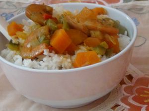 Riz au gingembre et sauce aux crevettes