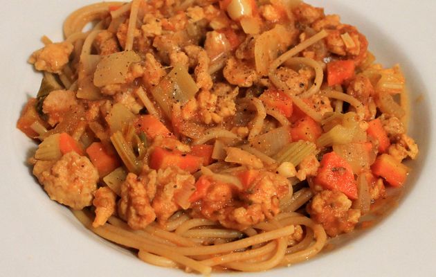 Spaghettis façon bolognaise végétalienne