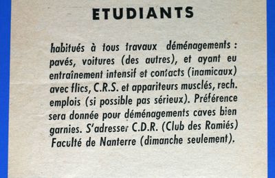 Vèritable tract de Mai 1968 de la Faculté de Nanterre