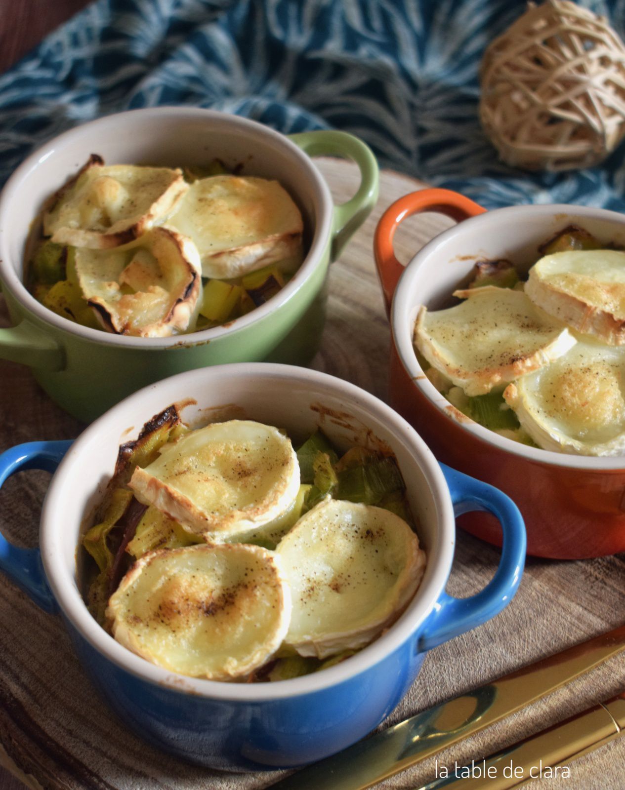 Mini gratins poireaux magret séché chèvre