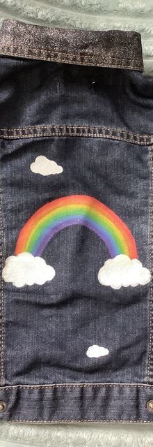 Peinture textile: cadeau pour ma voisine, avec un petit bracelet