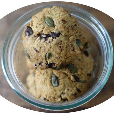 Cookies aux graines de courge & chocolat - IG Bas